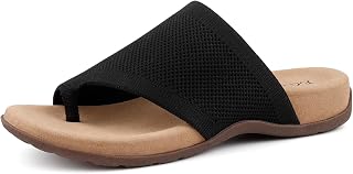 BCSTUDIO Women Comfort Orthopedic Knit Flip Flop Sandals with Arch Support
