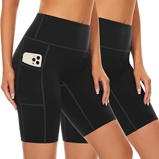 SIMIYA Cycling Shorts Women High Waist Short Leggings with Pockets