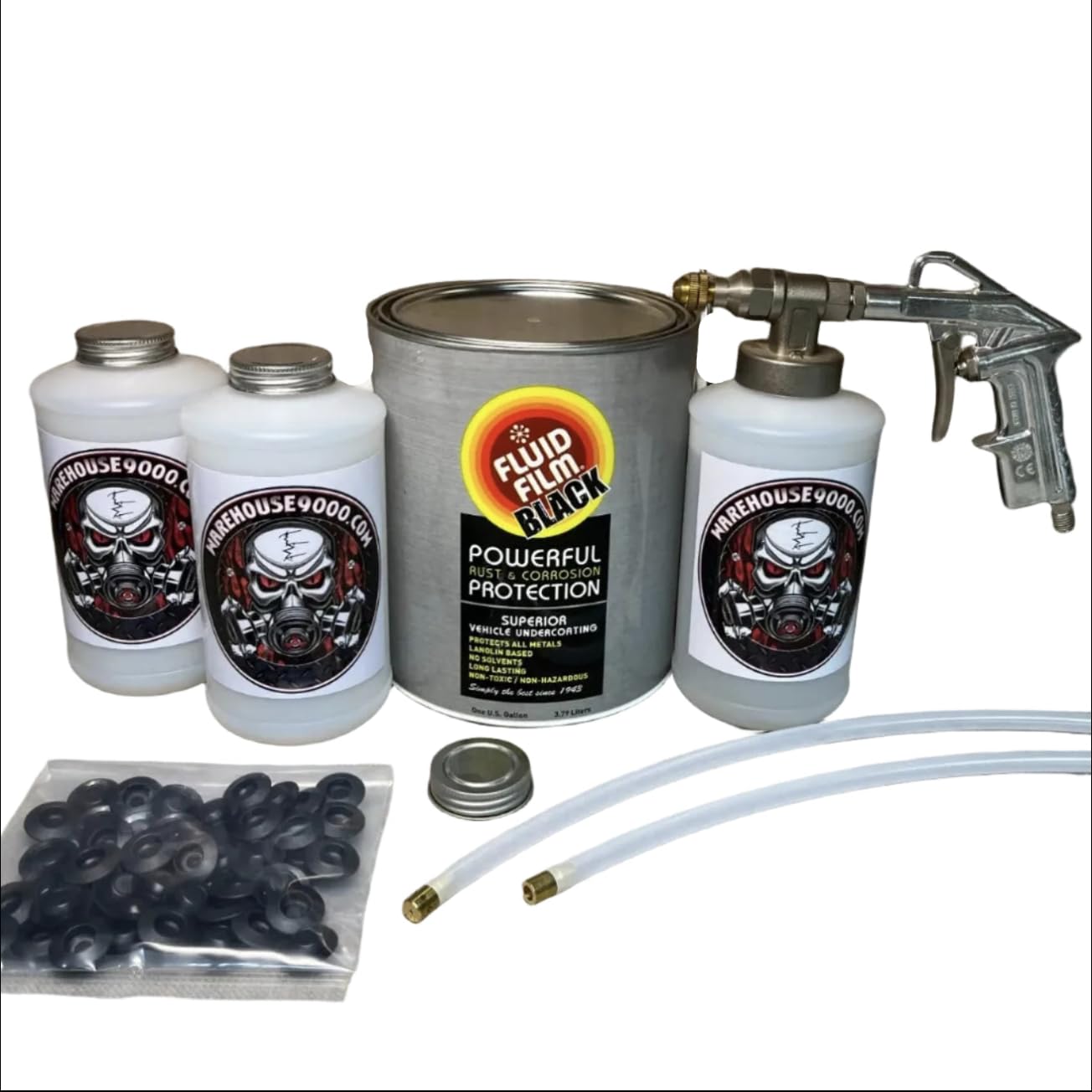 Complete FF Lanolin Undercoating Fluid Pro Undercoating Gun - 2 Wand Kit (3 W Qu