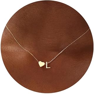TINGN Heart Initial Necklace for Women Girls - 18K Gold Plated Initial Necklace for Girls Gold Silver Heart Necklaces Birthday Gift for Her Girlfriend Wife Mum Birthday Fillers for Daughter Girl Kids
