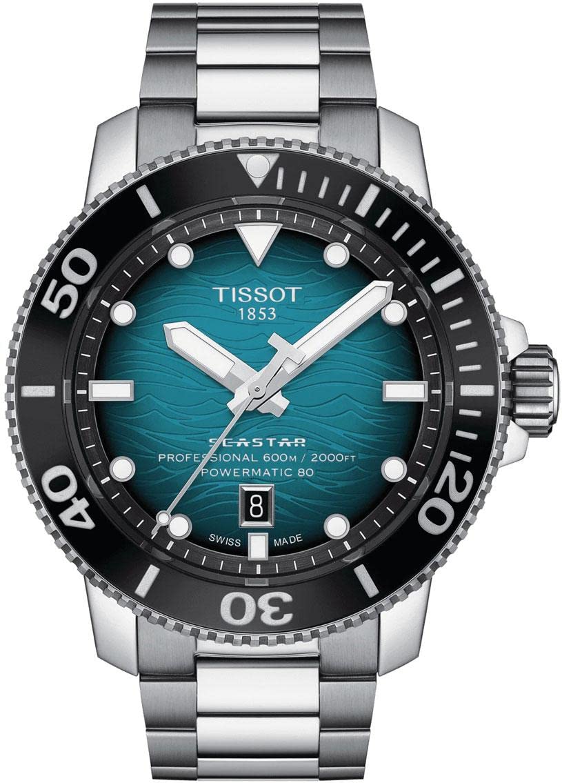 Tissot Seastar 2000, Swiss Powermatic 80, 46mm, Blue Gradient Dial, Men's Watch