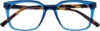 OPULIZE KOI Reading Glasses - Large Rectangular Frame - Blue - Men and Women - Spring Hinges - R50-3 - +1.50