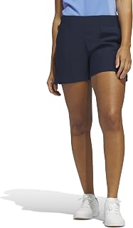 adidas Womens Pintuck Five-Inch Pull-On Short Golf Casual Bottoms Casual - Blue