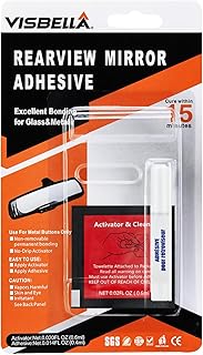 Visbella Rearview Mirror Adhesive Repair Kit Rear View Mirror Glue for Windshield Excellent Bonding for Glass &amp; Metal