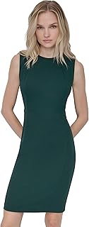 DKNY Women's Sleeveless Jewel Neck Sheath Mini Dress