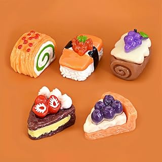 10pcs Mini Resin Cake Colorful Tiny Resin Figurine Ornaments Fairy Garden Landscape Crafts Party Favors