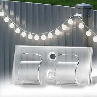 30Pcs Hooks for Outdoor String Lights Clips: Outdoors Sticky Clip with Waterproof Adhesive Strips for Hanging - Outdoor Light Hooks for Christmas, Patio and Garden Decor