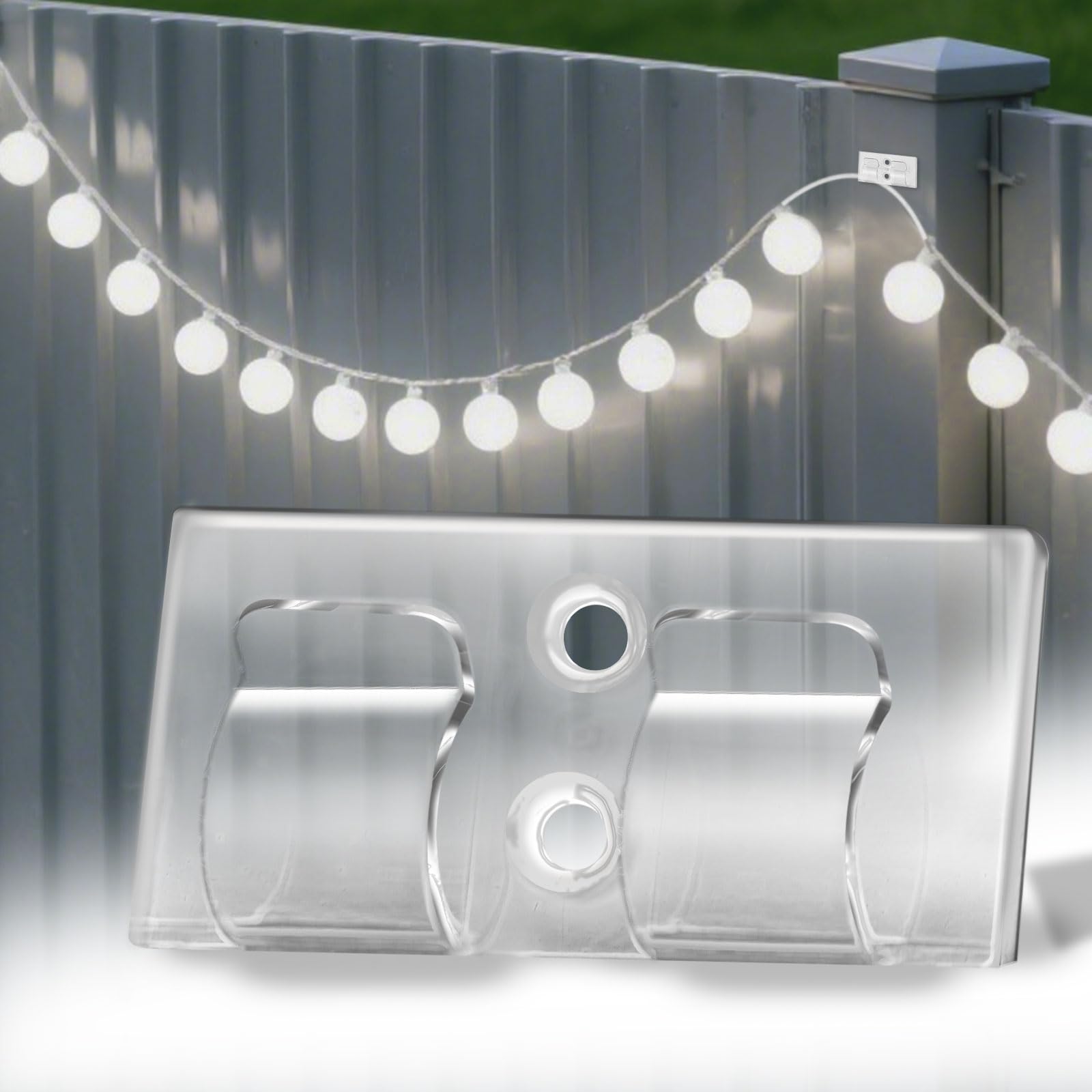 30Pcs Hooks for Outdoor String Lights Clips: Outdoors Sticky Clip with Waterproo