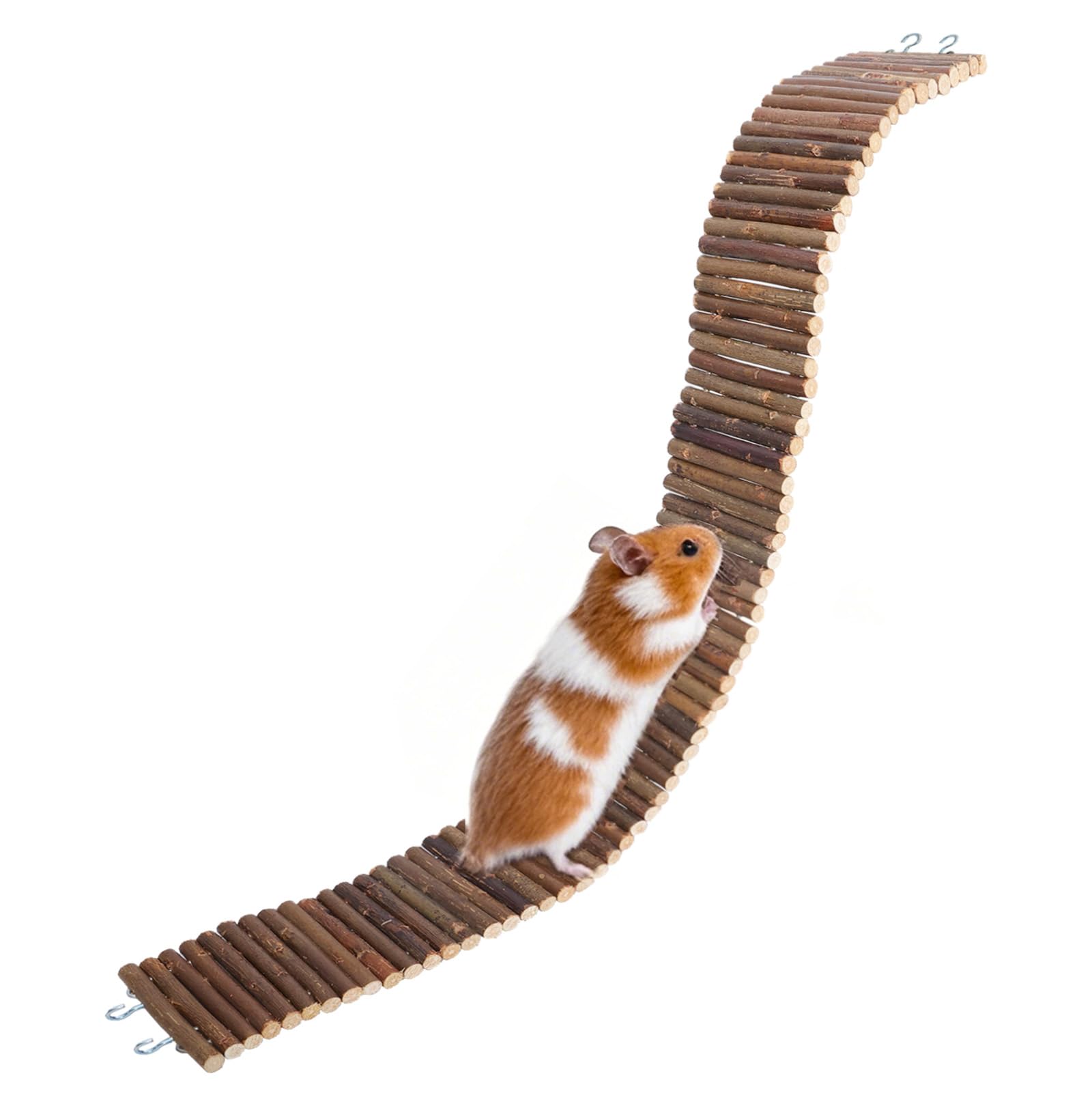 Gvhntk Hamster Wooden Suspension Bridge Rat Climbing Bendable Wooden Ladder Smal