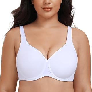 MELENECA Women Bra Large Size Reducer Underwire Full Coverage Unlined Seamless Cup