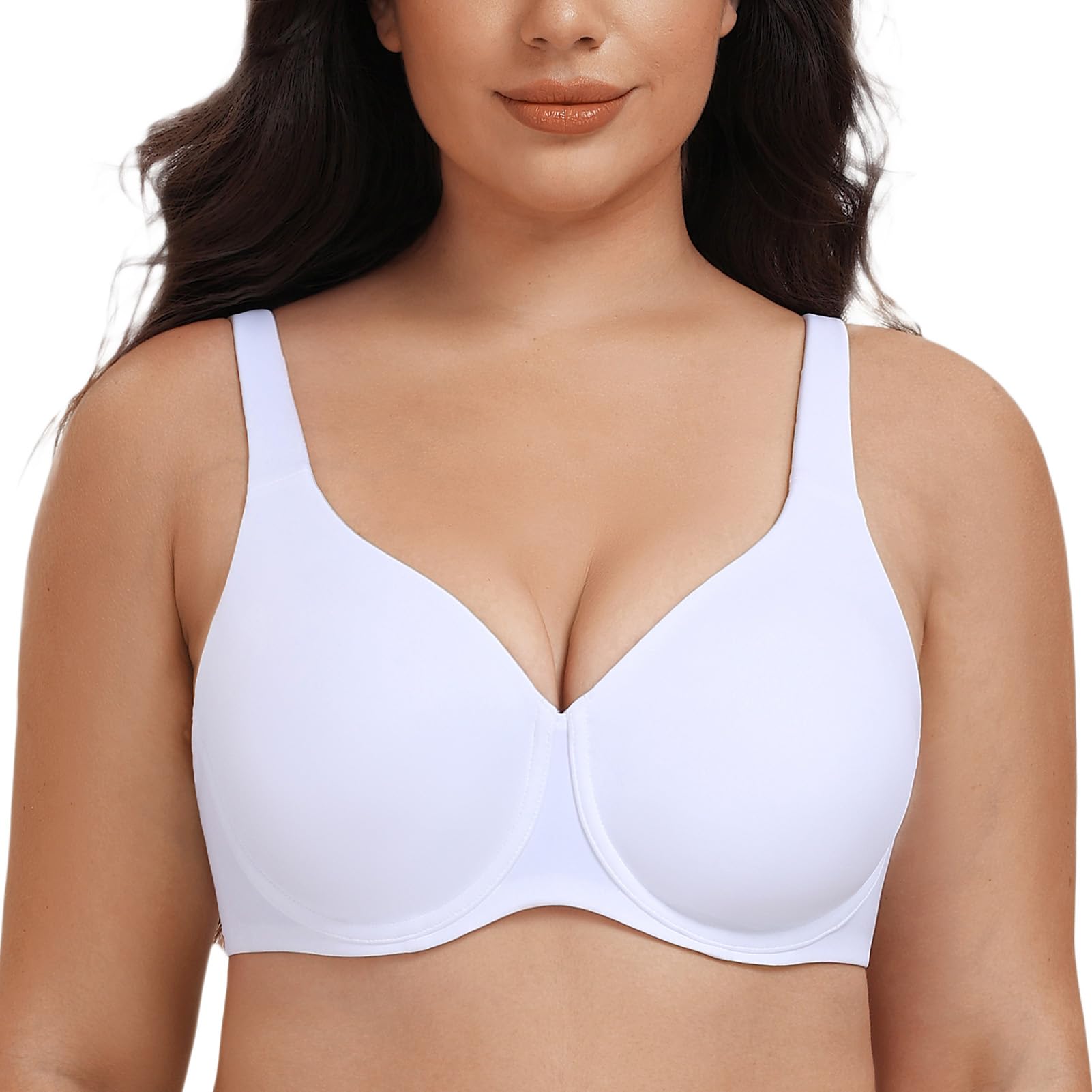 MELENECA Women Bra Large Size Reducer Underwire Full Coverage Unlined Seamless C