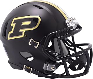 Purdue Boilermakers Gloss Black Revolution SPEED Mini Football Helmet - New in Riddell Box