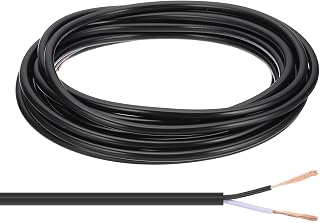 Generic Round Lamp Cable 300V SVT Insulated Heat Resistant for LED Lamp, Audio Cable, Black, UL Listed 4.5m 18/2