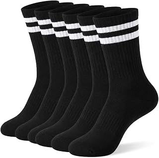 Womens Socks Cute Stripe Casual Cotton Crew Socks for Girls Ladies