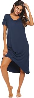 Ekouaer Nightgowns for Women Short Sleeve Night Gowns Plus Size Night Shirt