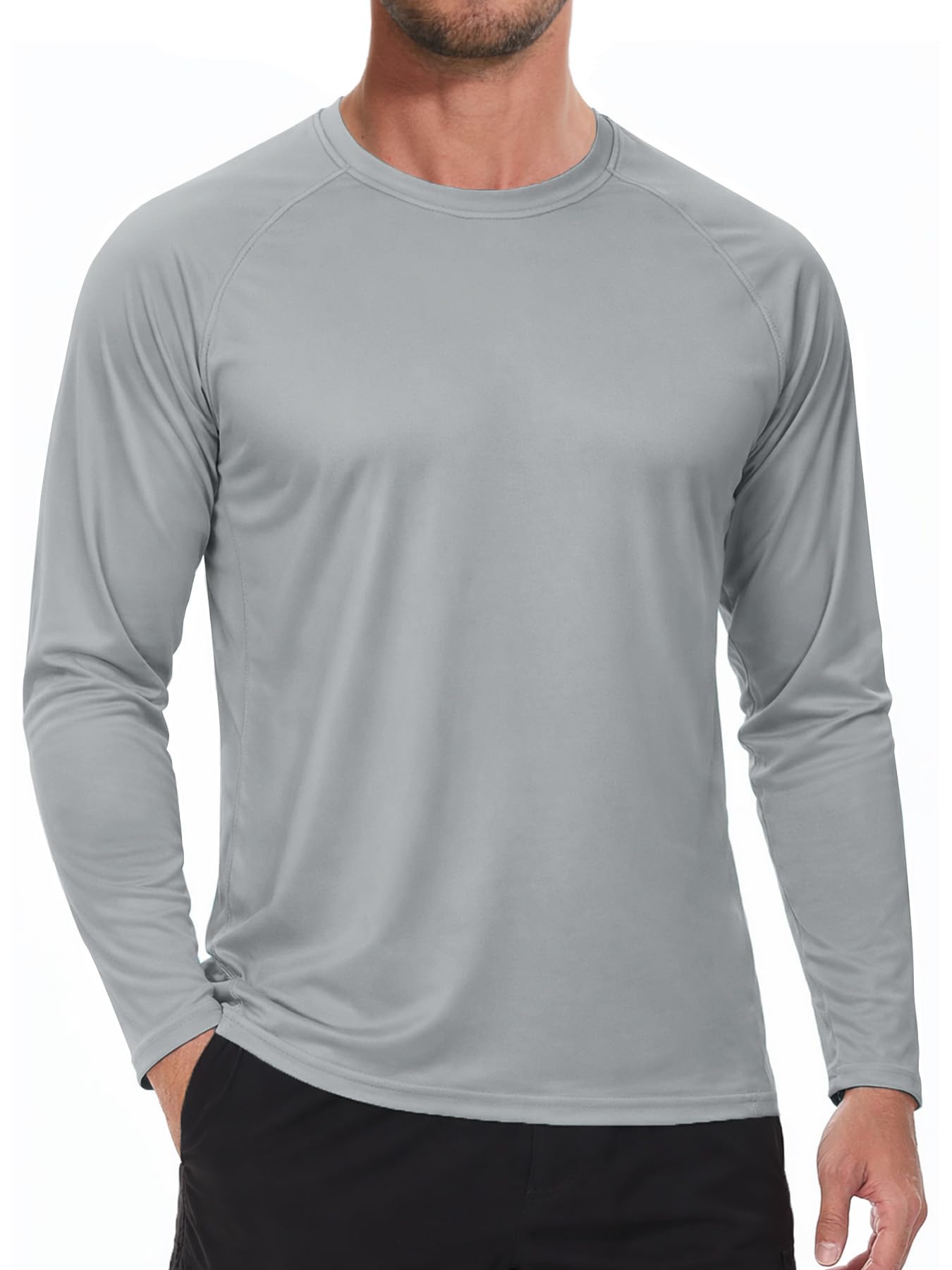 NEYOUQE Men's Rash Guard Sun Protection Shirts UPF 50+ Long Sleeve Quick Dry T-S