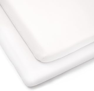 Clair de Lune 2 Pack Jersey Cotton Cot Bed Sheets 70 x 140 cm (White) | Breathable, gentle fabric