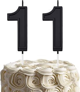 Black Birthday Number 11 Candles for Wedding Party Cake Decorations