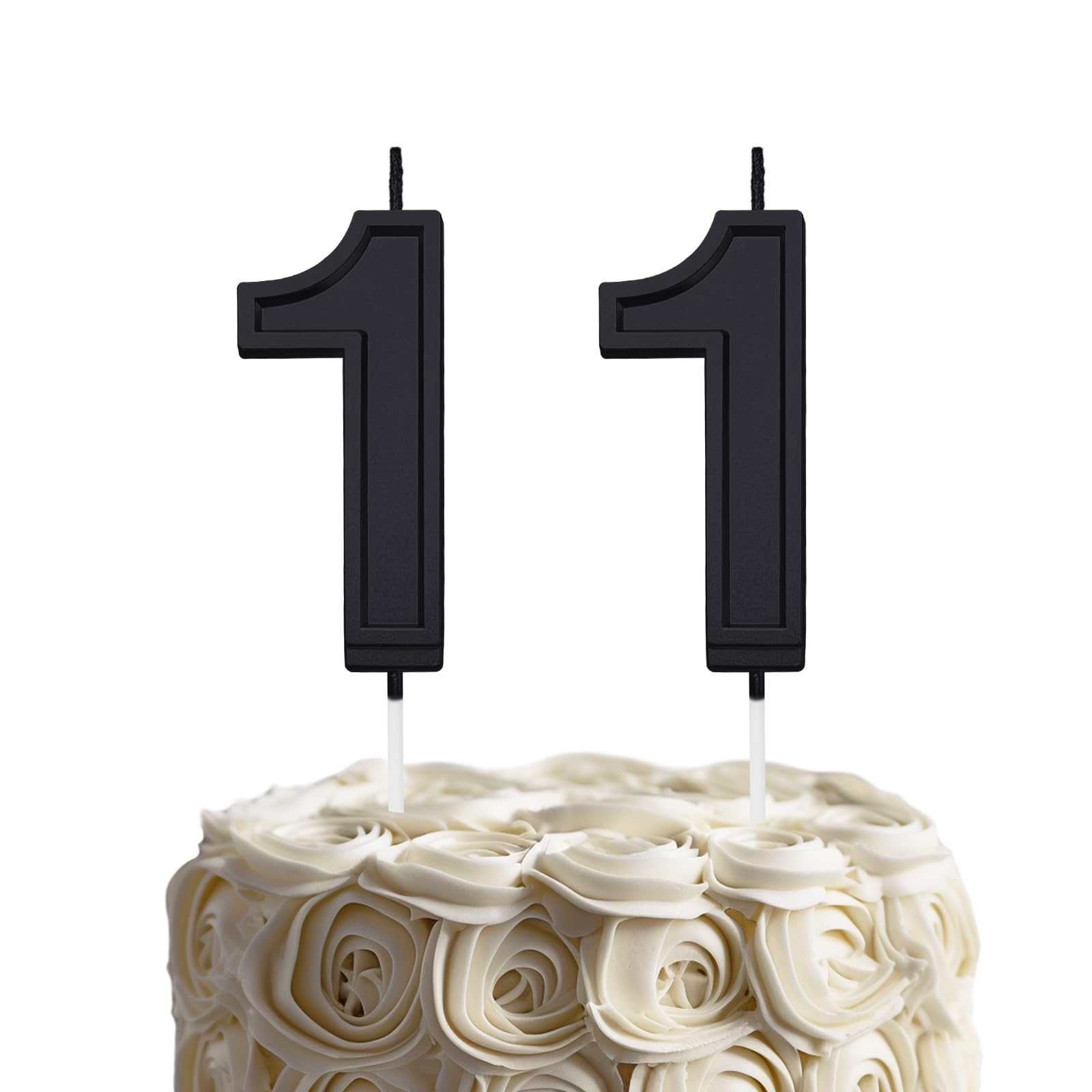 Black Birthday Number 11 Candles for Wedding Party Cake Decorations