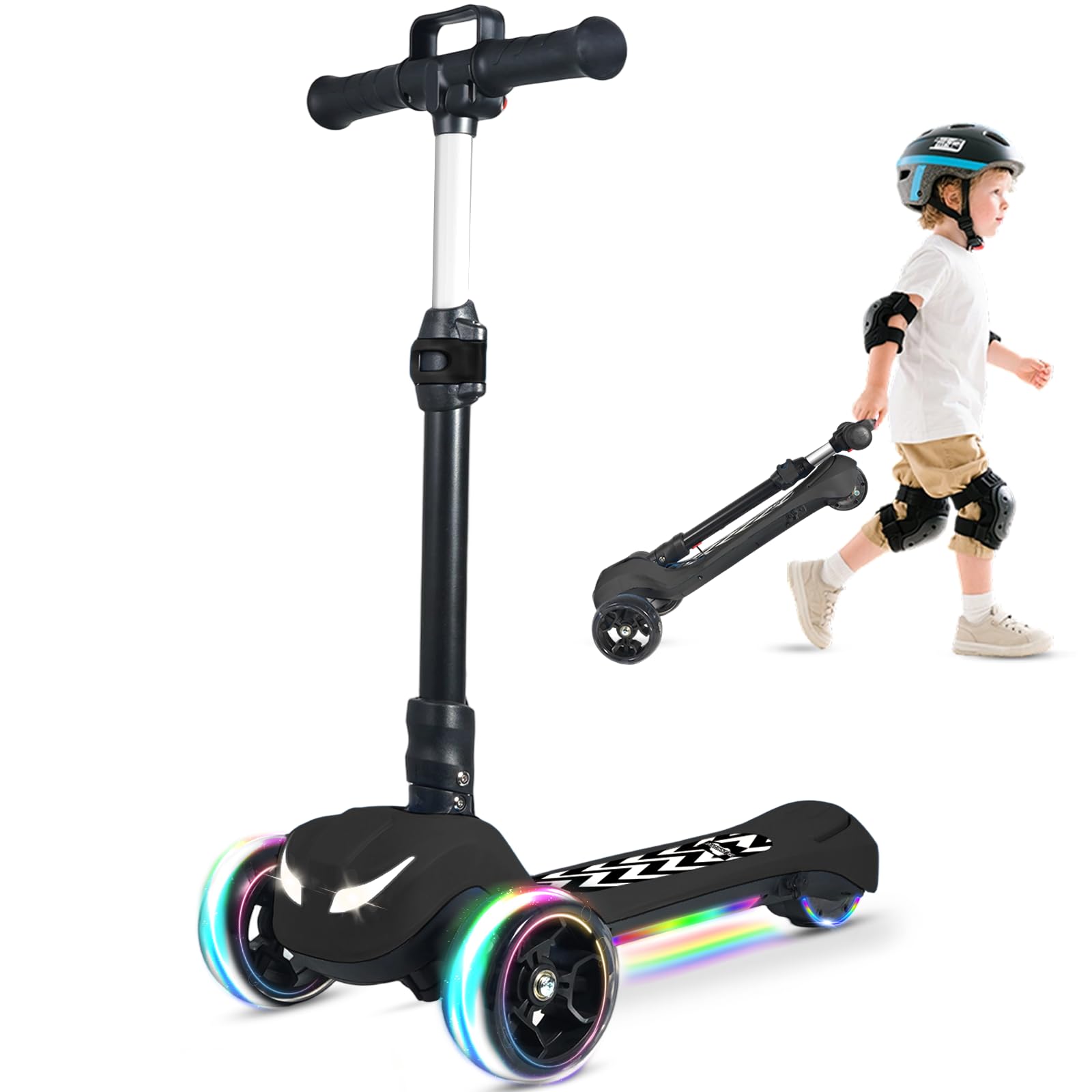 Electric Scooter for Kids Ages 3-12, 3 Adjustable Heights, 5MPH Safe Speed | Ful