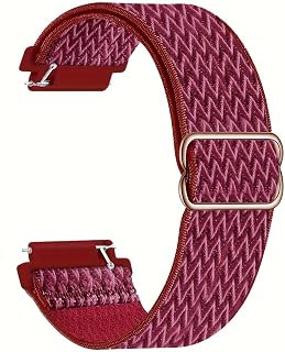 20mm 22mm Nylon Braided Elastic Watch Strap Quick Release Spring Bars Adjustable Stretch Buckle for Women Men, Comfortable Durable Replacement Band