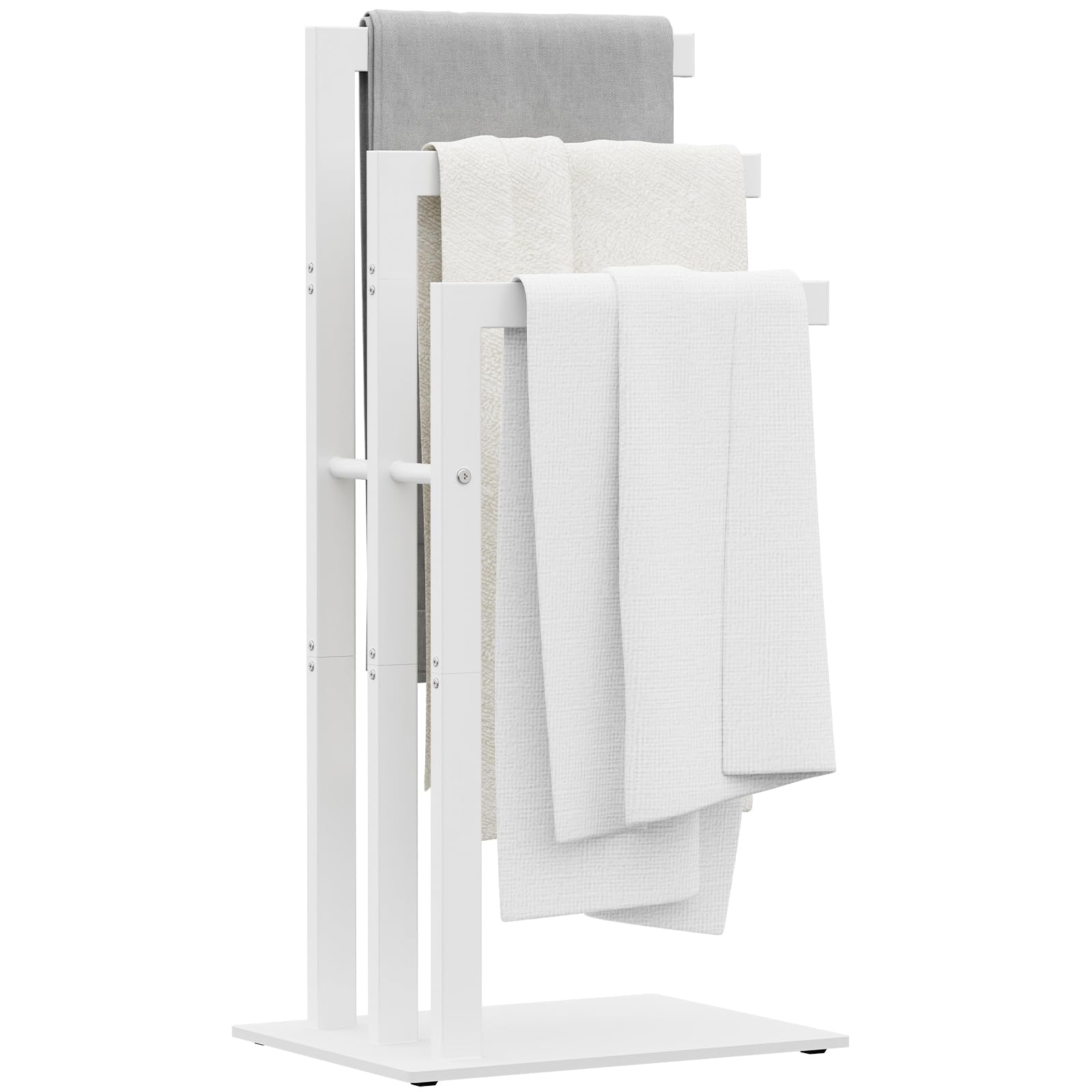 OUTBROS 3 Tier Free Standing Towel Rack for Bathroom, White