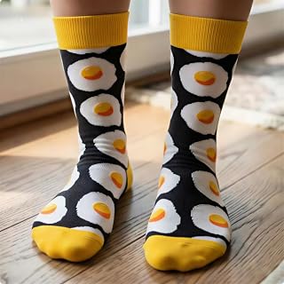 Fun Crazy Socks for Men Women - Colorful Fruits Food Patterned Funny Novelty Dress Crew Sock Gifts for Unisex