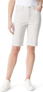 Gloria Vanderbilt Amanda Bermuda High Rise Short Standard, Gris-Gris Chaud, 44 Femme