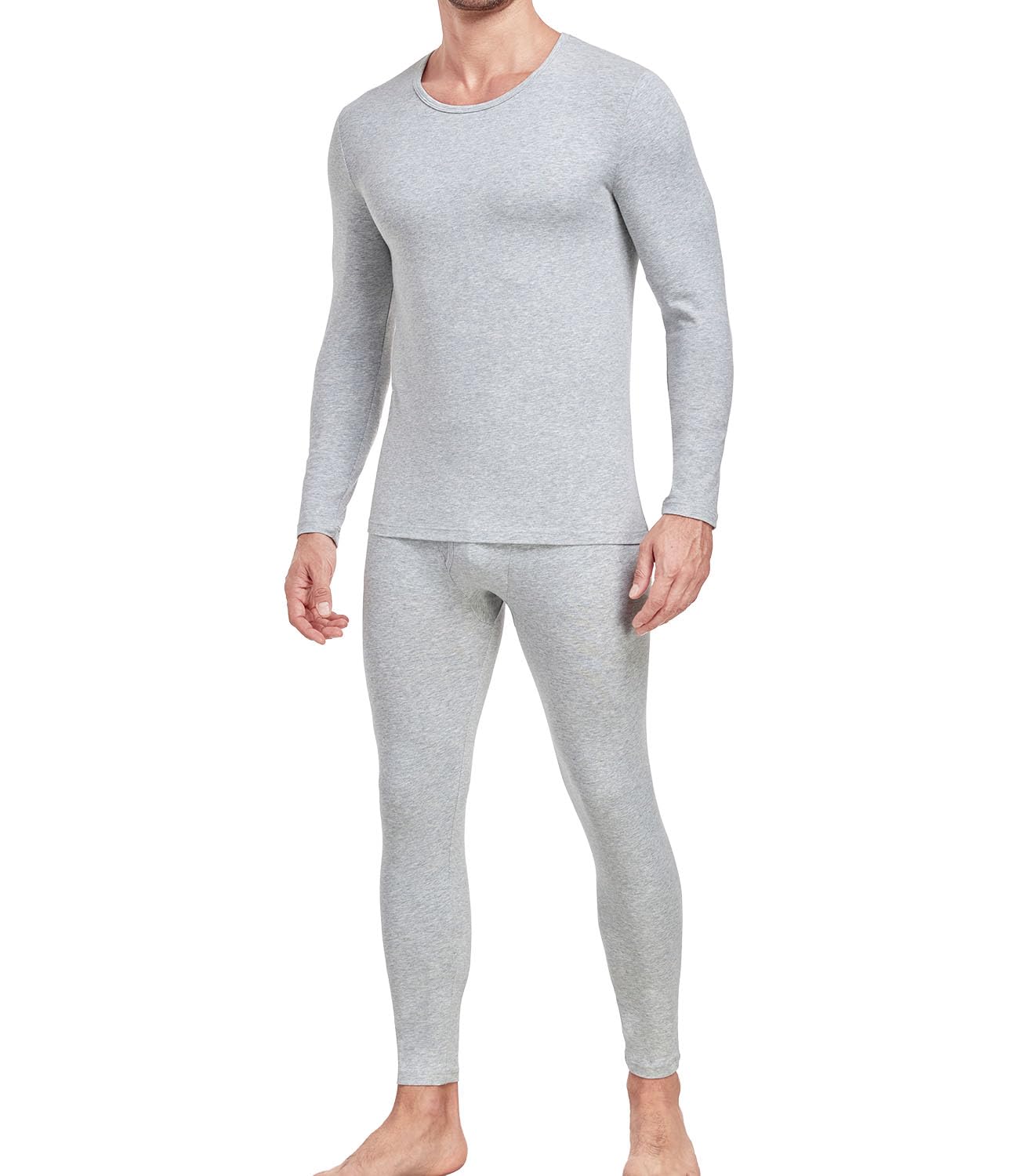 wirarpa Men's Thermal Underwear Set Lightweight Top & Bottom Long Undershirt & P