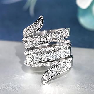 Modern Hyper Ball Geometric Wide Ring Full Pave Cubic Zirconia Sparkling Women Jewelry
