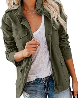 Imily Bela Women's Jacket Cotton Parka with Multiple Pockets