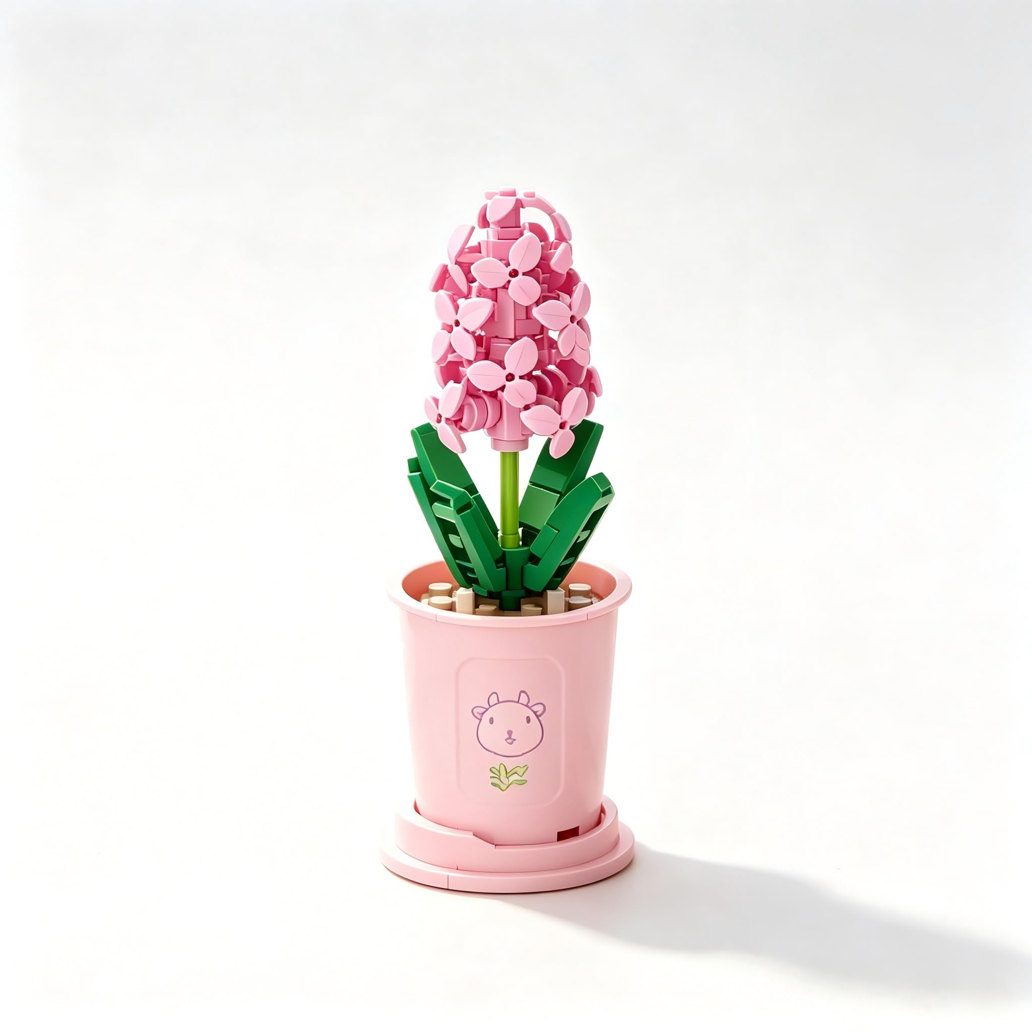 1 Pack Mini Pink Hyacinth Building Block Flower Potted Plant | Creative Flower，C