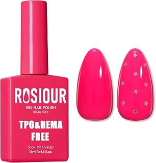 TPO and Hema Free Hot Pink Gel Nail Polish- 18ml Hypoallergenic Non Toxic Light Pink Nail Polish Gel, Long Lasting Soak Off UV Nail Polish for Manicure Nail Design Salon Home DIY