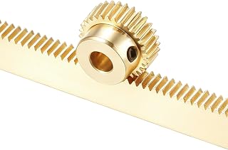 uxcell Brass Spur Gear and Gear Rack 0.5M 30T 10x5x300mm Rack Spur 5mm Bore | Industrial Power Transmission Components Pinion Spiral with 0.5 Module Gear