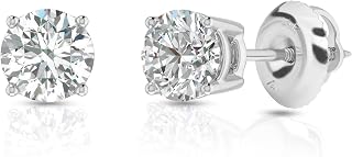 Amazon Essentials 0.25 to 1 Carat IGI Certified Solitaire Lab Grown Diamond Stud 14k Gold 4 Prong Round Cut Earrings (G-H Color VS1-VS2 Clarity)