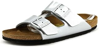Birkenstock Unisex Arizona Soft Footbed Sandal, Silver, 39 N EU/8-8.5 2A(N) US Women