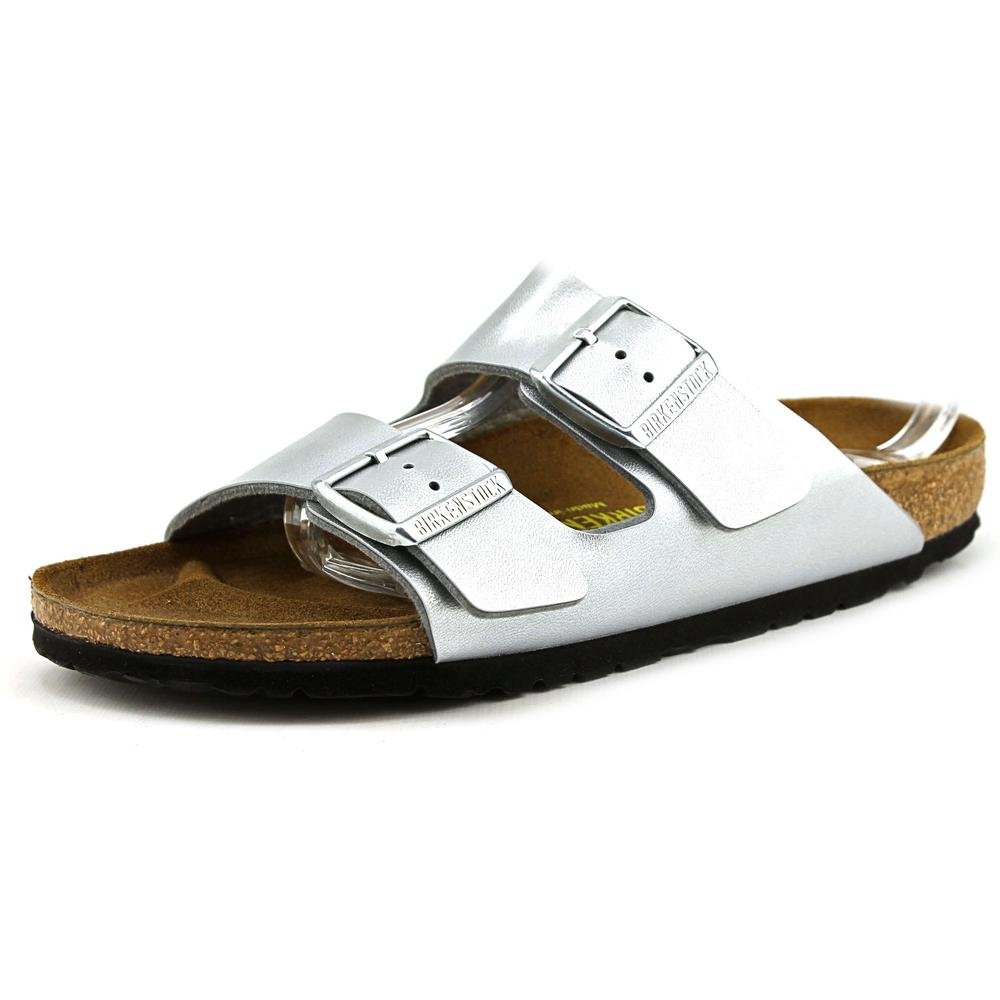 Birkenstock Unisex Arizona Soft Footbed Sandal, Silver, 39 N EU/8-8.5 2A(N) US W