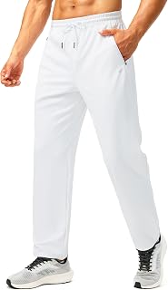 Pudolla Men's Sweatpants Workout Athletic Pants with Zipper Pockets