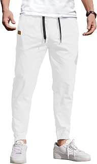 COOFANDY Mens Casual Joggers Cotton Elastic Drawstring Chino Cargo Pants