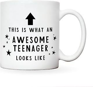 Manta Makes 10oz White Ceramic Teenage Boy & Girl Mug, Perfect for Christmas, Birthdays, or Special Occasions