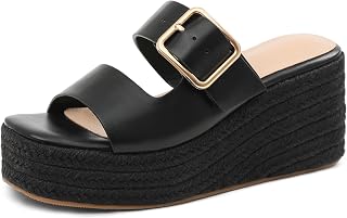 Platform Sandals for Women Summer Slip on Espadrille Wedges Slides