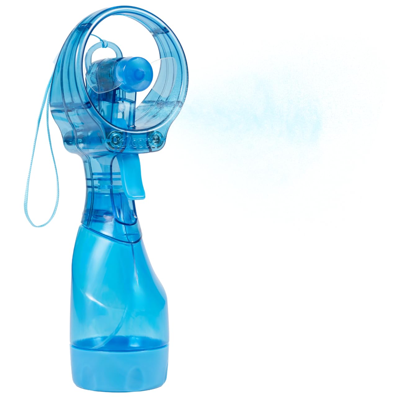 O2COOL Deluxe Handheld Misting Fan with Wrist Wrap Aqua Light Blue | Yes