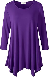 LARACE Plus Size Tops for Women 3/4 Sleeve Tunic Tops Shirt for Spring Fall