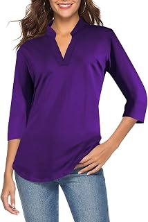 CEASIKERY Women's V-Neck Tunic Blouse Casual Shirt