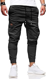HUNGSON Jeans Slim Fit Blue Men's Stretch Ripped Skinny Jeans Ripped Denim Trousers Side Stripes Denim Trousers