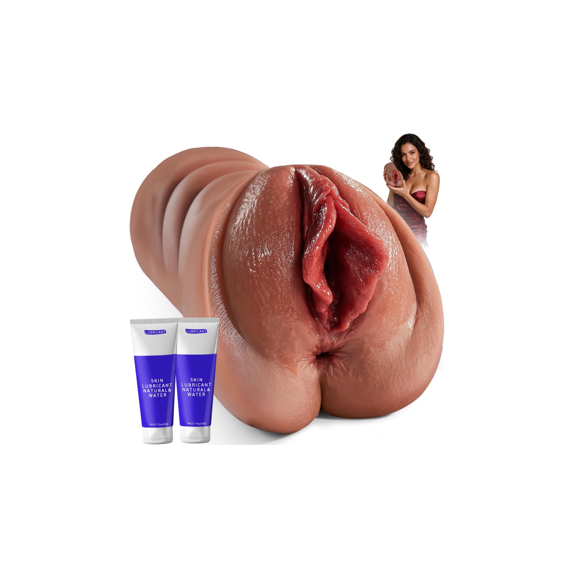 BIG SHOCKED Sex Toys for Men Pocket Pussy Extended 5D Textured Dual Tunnel | Mal