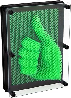 Global Gizmos 48109 Glow in the Dark Pin Art Impression Toy/Ideal for Home and Office/Novelty Fun Gift / 3D Fun Desktop Sculpture Gadget/Classic Retro Game / 18cm x 13cm