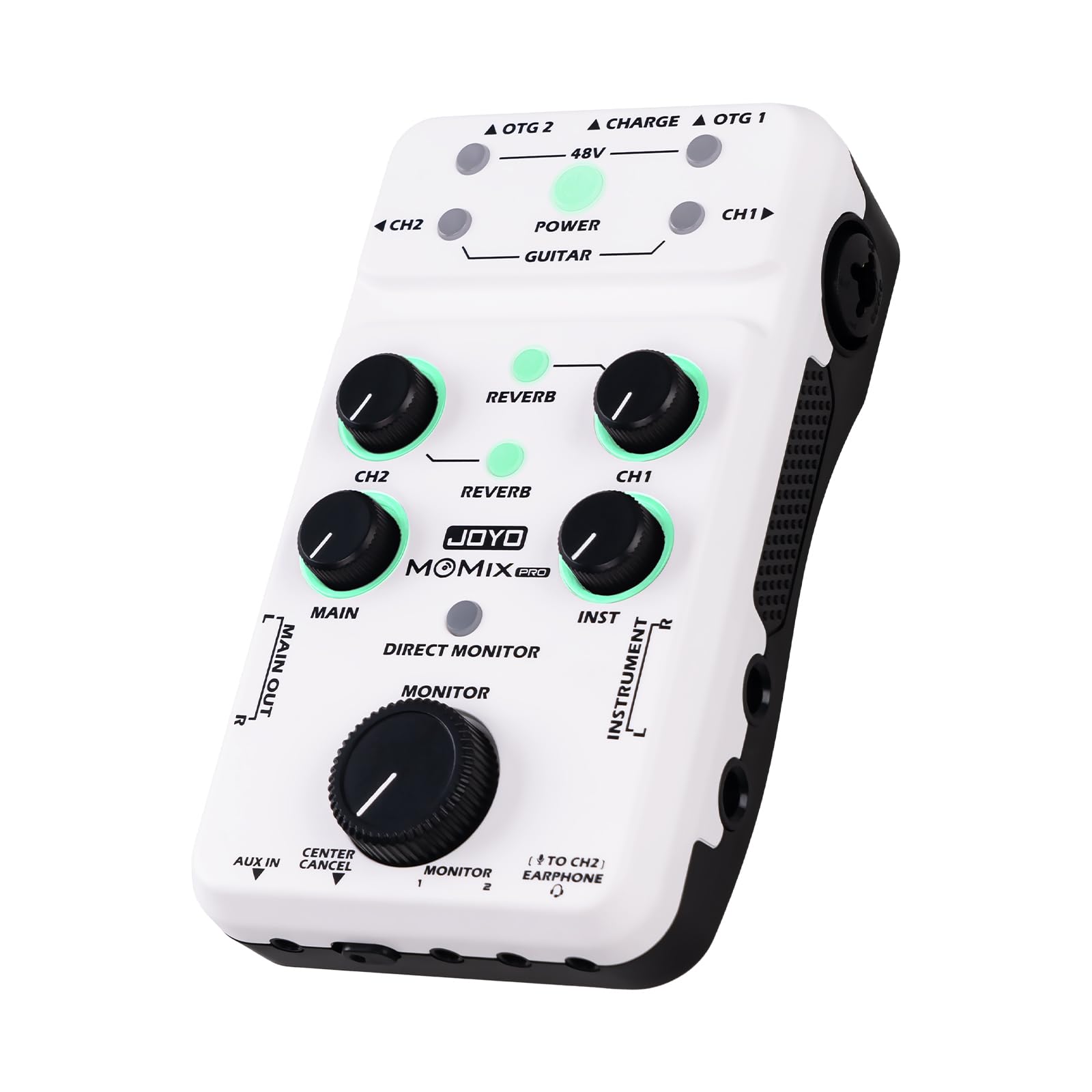 JOYO Portable Audio Mixer Rechargeable USB Audio Interface with 48V Phantom Powe