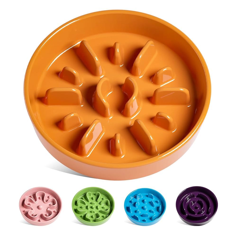 Le Tauci Ceramic Anti-Slinging Bowl Dogs Large 1200 ml Sun Orange