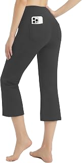 Safort Women's Yoga Pants 29"/31"/33"/35" Cotton Jazz Pants Women Bootcut Long Sports Trousers with Pockets Flared Leg S-3XL